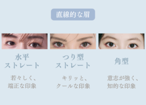 直線的な眉の特徴
